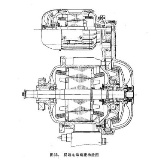 雙速電動(dòng)葫蘆電機(jī)構(gòu)造圖